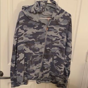 Blue Camo Zip-Up Sweater
